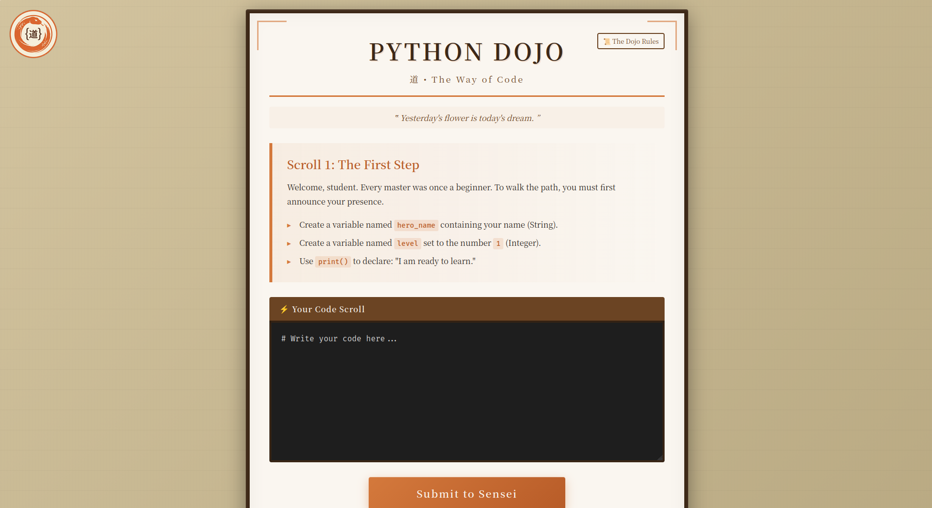 The Python Dojo